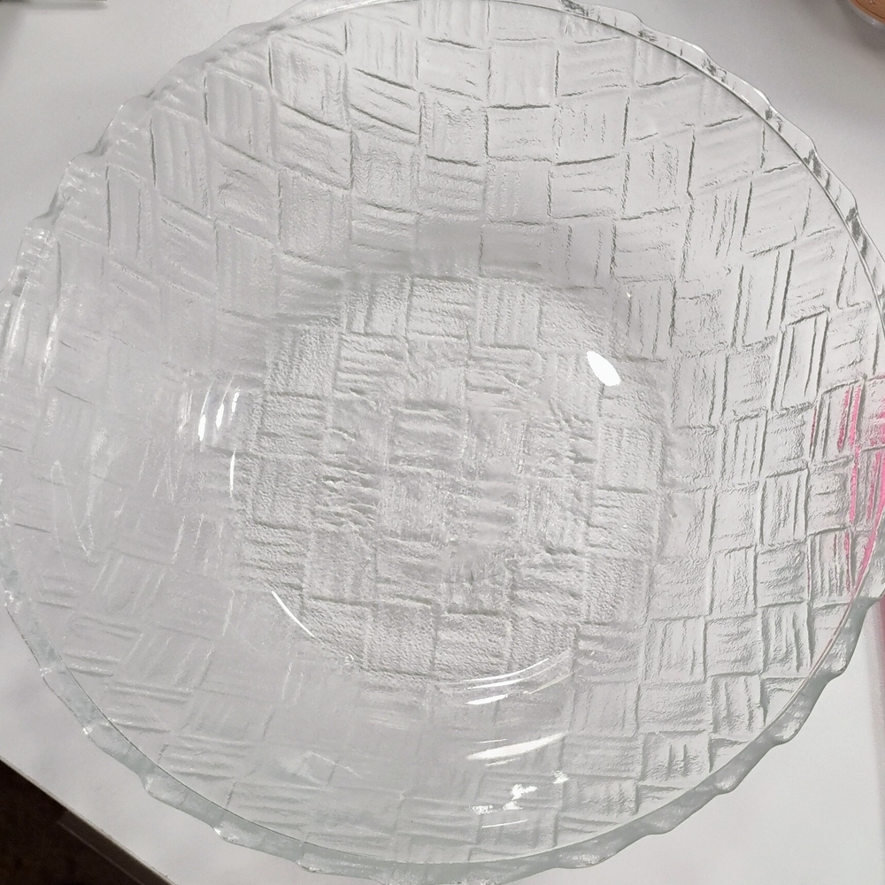 Vintage Indian Glass Serving Bowl